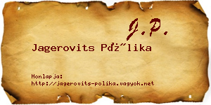 Jagerovits Pólika névjegykártya